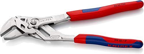 KNIPEX 86 05 250 SB Tenaza llave Alicates y juego de llaves en una sola herramienta cromado con fundas en dos componentes 250 mm