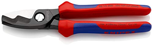 KNIPEX 95 12 200 Cortacables con filo de corte doble con fundas en dos componentes 200 mm