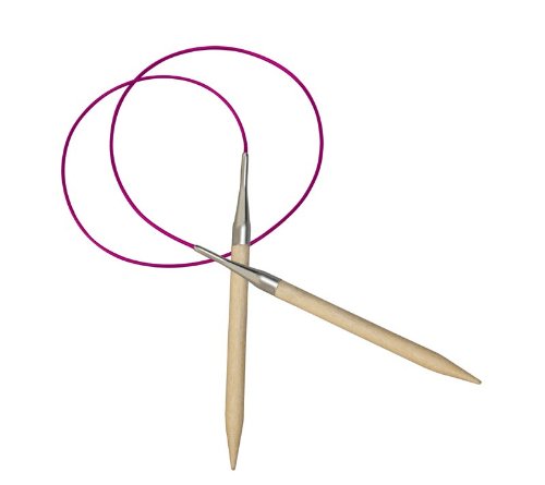 Knit Pro Basix - Agujas de Tejer Circulares fijas (80 cm x 15 mm), Color Madera de Abedul
