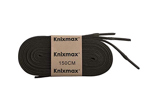 Knixmax-Cordones Redondos y planos para Zapatos, para Botas de Trabajo, Botas de Senderismo, Zapatos Planos y Casuales, Nylon y Poliéster, Fuertes, Resistentes, 18 colores, Verde Oliva-075
