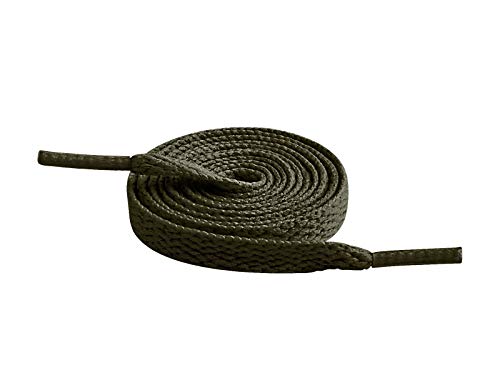 Knixmax-Cordones Redondos y planos para Zapatos, para Botas de Trabajo, Botas de Senderismo, Zapatos Planos y Casuales, Nylon y Poliéster, Fuertes, Resistentes, 18 colores, Verde Oliva-075