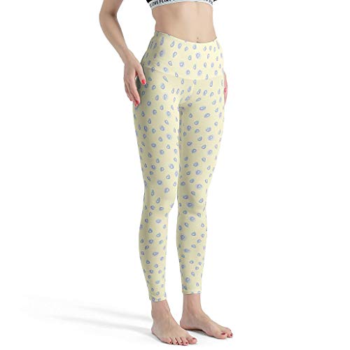 Knowikonwn - Leggings para Mujer, diseño de Frutas y Verduras, Color Morado, Blanco, Extra-Large