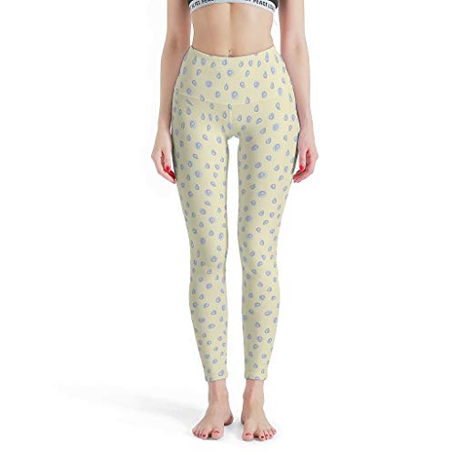 Knowikonwn - Leggings para Mujer, diseño de Frutas y Verduras, Color Morado, Blanco, Extra-Large