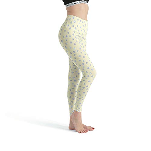 Knowikonwn - Leggings para Mujer, diseño de Frutas y Verduras, Color Morado, Blanco, Extra-Large