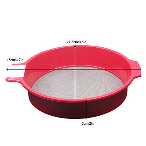 KOBWA tamiz de harina de acero inoxidable de malla fina tamiz tamiz para alimentos, té, azúcar, coladores de harina para cocina, hogar, 21,5 x 17 cm