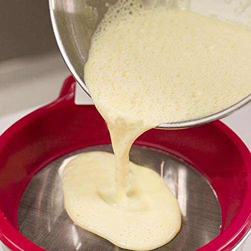 KOBWA tamiz de harina de acero inoxidable de malla fina tamiz tamiz para alimentos, té, azúcar, coladores de harina para cocina, hogar, 21,5 x 17 cm