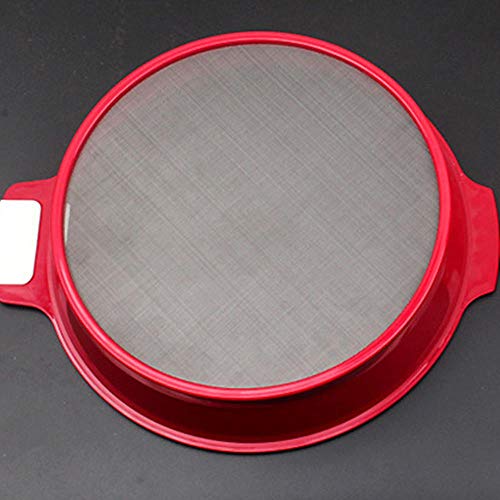 KOBWA tamiz de harina de acero inoxidable de malla fina tamiz tamiz para alimentos, té, azúcar, coladores de harina para cocina, hogar, 21,5 x 17 cm