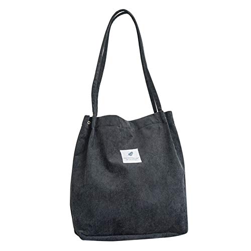 koiry Bolso de Hombro Informal de Las señoras del totalizador de la Pana de Las Mujeres Bolso de Playa Reutilizable Plegable de la Playa de Las Compras