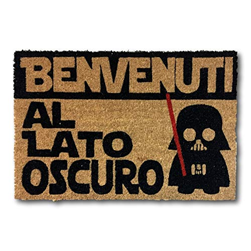 koko doormats Felpudo Entrada para casa y Jardin, en Italiano Benvenuti al lato Oscuro, felpudos Entrada casa Originales y Divertidos, 40x60x1.5 cm, Coco con Base Antideslizante de PVC