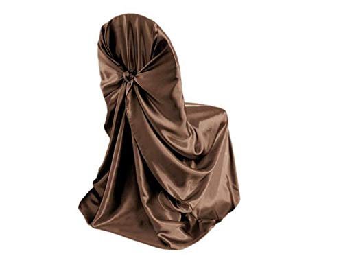 KOLIU Auto Lazo De Satén Cubierta De La Silla Universal For La Fiesta Anual Banquete De Bodas Suministros Cena Decoración Ventas Al por Mayor Marca BITFLY (Color : Chocolate, Size : 110X140CM)