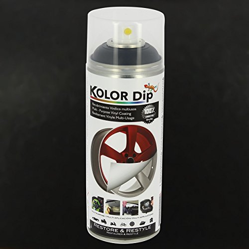 Kolor Dip Spain KD12001 Pintura en Spray con Vinilo Líquido Extraible, Negro Metalizado