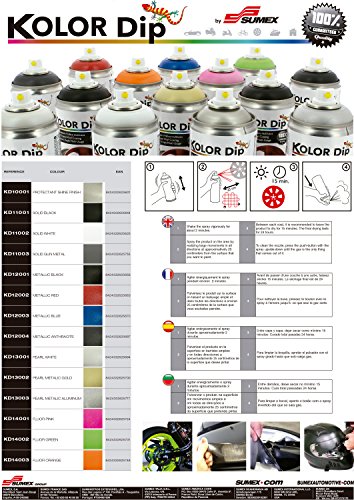 Kolor Dip Spain KD12001 Pintura en Spray con Vinilo Líquido Extraible, Negro Metalizado