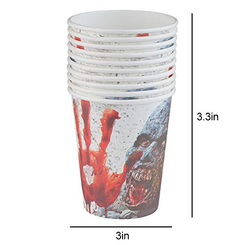 Kompanion Set de Accesorios Decorativos para Halloween – Vajilla de 82 Piezas – Artículos de Menaje para Fiesta de Disfraces – Apoyo de Decoración – Platos, Vasos, Servilletas, Mantel – 20 Invitados