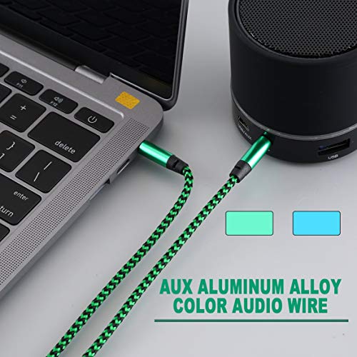 Kongqiabona-UK Cable de Audio de aleación de Aluminio Macho a Macho Cable de Audio de 3,5 mm Línea de grabación Trenzada de Color Auxiliar Cable Universal para automóvil