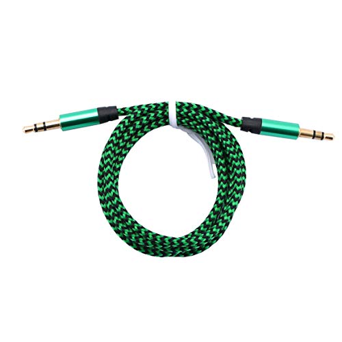 Kongqiabona-UK Cable de Audio de aleación de Aluminio Macho a Macho Cable de Audio de 3,5 mm Línea de grabación Trenzada de Color Auxiliar Cable Universal para automóvil