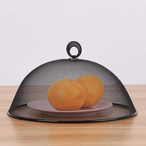 Kooshy Tapa Redonda Hecha de Malla metálica, Tapas para tazón de Frutas con protección para Moscas diámetro 30 cm