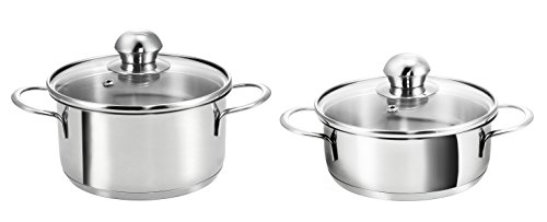 Kopf 124245 Olla Mini Parvus, 2 Piezas, Ø 14 + 14 cm, 1 + 0,7 litro, Acero Inoxidable