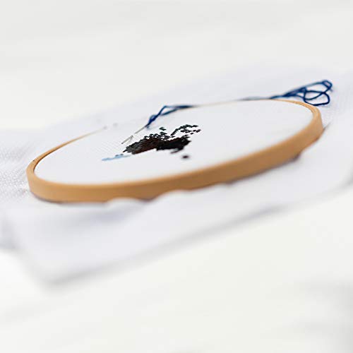 KORBOND Bastidor para Bordar de 15 cm, para Punto de Cruz, Manualidades, Ganchillo, Costura, enmarcar, 100% bambú Natural, 6in