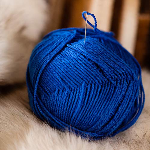 Korbond Double-Knit Acrylic Hilo de Punto Doble, 100g, 100% acrílico, Azul (Royal Blue), 100 g