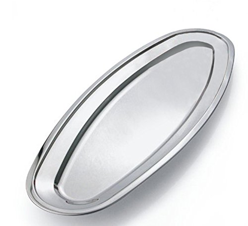Kosma set de 4 bandejas de acero inoxidable | Bandeja de servir de plato de pescado | | | un plato de carne asada - Placa de 55 cm.