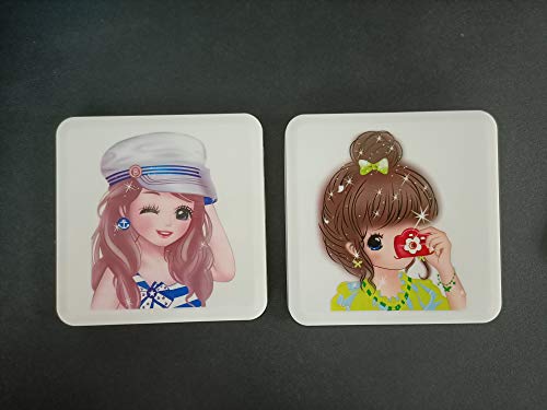 Kovake Mini Estuche de Almacenamiento de máscara Desechables, Caja portátil de Almacenamiento de mascarillas, Fácil de Llevar máscaras de protección Funda Organizador de Almacenamiento (Chicas A)