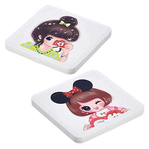 Kovake Mini Estuche de Almacenamiento de máscara Desechables, Caja portátil de Almacenamiento de mascarillas, Fácil de Llevar máscaras de protección Funda Organizador de Almacenamiento (Chicas A)