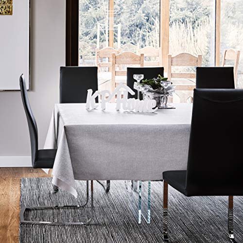 KP Home Hules para Mesas Rectangular Gris de PVC Fácil de Limpiar - 200 x 140 cm - Mantel Plastico Mesa de Vinilo Plastificado Fácilmente Limpiable