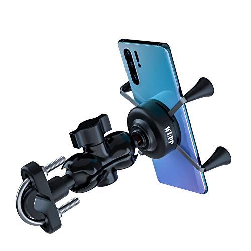Kriogor Aluminio Moto Soporte de Montaje con 2.1A Cargador USB Toma para Teléfono Móvil DE 3.5 a 6 Pulgadas, GPS