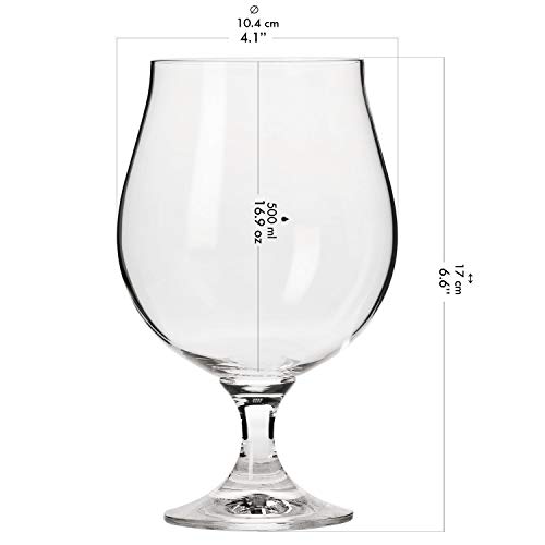 Krosno Oscura Copas de Cerveza | Conjunto 6 Piezas | 500 ML | Elite Collection Uso en Casa, Restaurante y en Fiestas | Apto para Microondas y Lavavajillas
