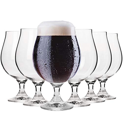 Krosno Oscura Copas de Cerveza | Conjunto 6 Piezas | 500 ML | Elite Collection Uso en Casa, Restaurante y en Fiestas | Apto para Microondas y Lavavajillas