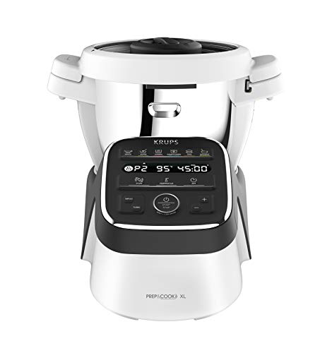 Krups HP50A8 Prep&Cook XL - Robot de cocina multifunción, 1550, acero inoxidable, 3 litros, color blanco y negro