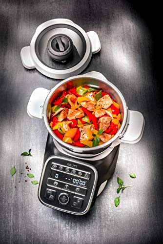 Krups HP50A8 Prep&Cook XL - Robot de cocina multifunción, 1550, acero inoxidable, 3 litros, color blanco y negro