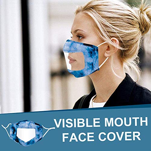 KRY - Boca Protectora Nariz Transparente Lectura Visual Labios Lenguaje Discapacitados auditivos Algodón Neutro Lavable Reutilizable Cordón de oído Ajustable