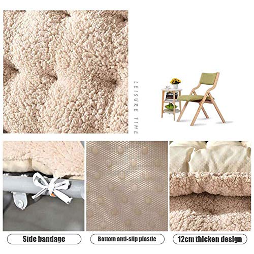 KTOL Respaldo Alto Cojines para Tumbona, Terraza Sillas De Jardín Cojines para Tumbona Interior Aire Libre Tumbona Sillón Respaldos Cojín Terciopelo Cristal No Era-Slip-Kaki 130x50x12cm