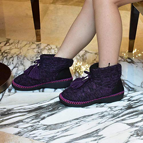 KuaiLu Zapatillas Casa Mujer Alta Densidad Memory Foam Pantuflas Cálida Invierno Interior Forro de Felpa Cerradas Cómodo Antideslizante Botas