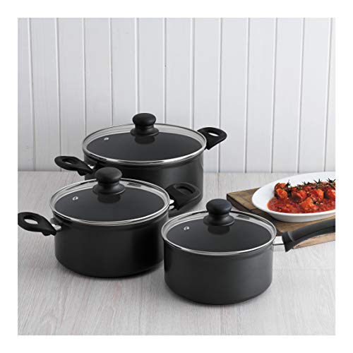 KUHN RIKON 37442 Easy Induction Juego Set, Negro, 1.5L, 3L Y 5L