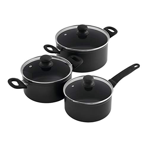 KUHN RIKON 37442 Easy Induction Juego Set, Negro, 1.5L, 3L Y 5L