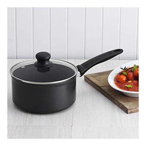 Kuhn Rikon 37454 Stielkasserolle 3.0L/20cm Cazo de cocina EASY INDUCTION, apto para vitrocerámica e induccion, 3 Litros, 20 cm, Aluminum, Negro