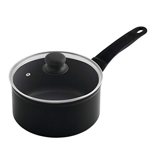 Kuhn Rikon 37454 Stielkasserolle 3.0L/20cm Cazo de cocina EASY INDUCTION, apto para vitrocerámica e induccion, 3 Litros, 20 cm, Aluminum, Negro