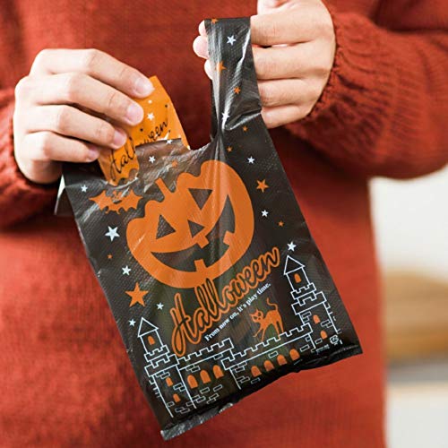 kungfu Mall 200 Piezas de Bolsas no Tejidas de Halloween, Bolsa de Chaleco de Calabaza de Halloween para la Fiesta de Halloween, 2 Colores (Negro, Naranja)