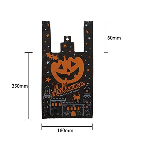 kungfu Mall 200 Piezas de Bolsas no Tejidas de Halloween, Bolsa de Chaleco de Calabaza de Halloween para la Fiesta de Halloween, 2 Colores (Negro, Naranja)