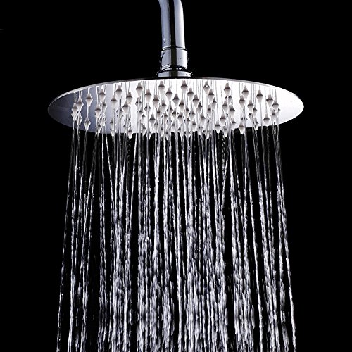 KUNGYO 304 Acciaio Inox Ultra Sottile Soffione Doccia Docce fisse Rotondo Diametro 20CM(8 Pollici)