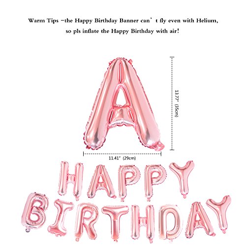 KUNGYO Decoraciones de Feliz Cumpleaños #21 Oro Rosa Happy Birthday Bandera Gigante Número 21 y Estrella de Helio Globos Cintas Flores de Papel Pom Globos de látex Fuentes Partido para Las Mujeres