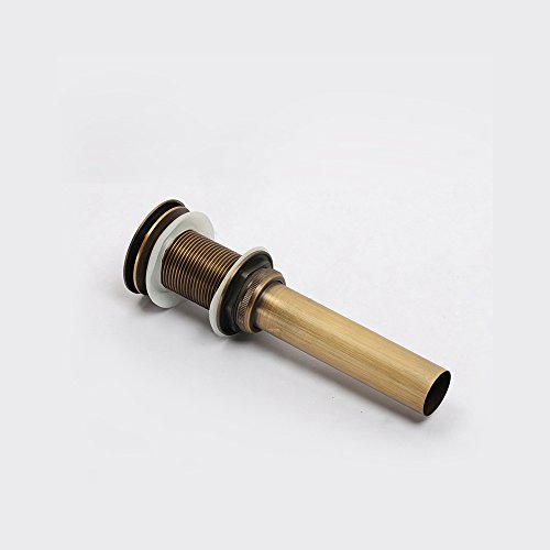 KUNGYO Fregadero para lavabo sin ranura Empujar para elevar Haga clic en Tapón para desecho Clack Tapón para desagüe sin desbordamiento Terminado (Amarillo)