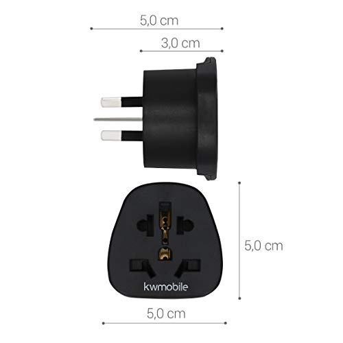 kwmobile 2X adaptadores de Viaje para Australia - Adaptador de Corriente Tipo I para Australia Nueva Zelanda China - Adaptador para Viajes
