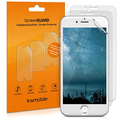 kwmobile 3X Lámina Mate y ANTIREFLECTANTE Compatible con Apple iPhone 6 / 6S / 7/8 (más pequeña Que la Pantalla por su curvatura)