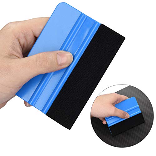 kwmobile 4x Rasqueta vinilo - Herramienta para rotulación y serigrafía - Aplicador de vinilo y pegatinas - Rasquetas para forrar muebles - En azul