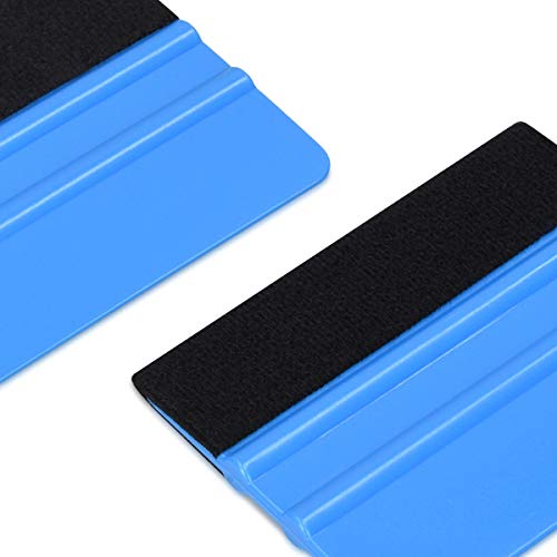 kwmobile 4x Rasqueta vinilo - Herramienta para rotulación y serigrafía - Aplicador de vinilo y pegatinas - Rasquetas para forrar muebles - En azul