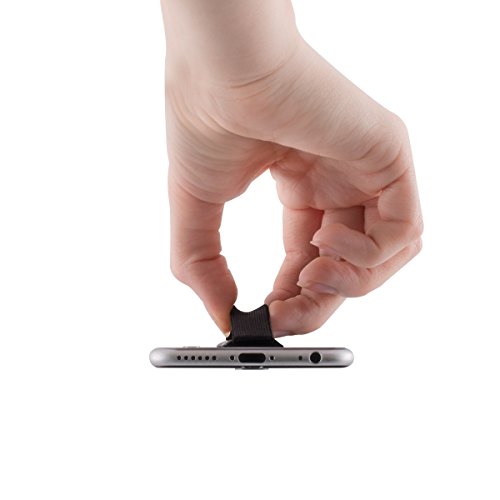 kwmobile Agarre elástico Universal para móvil - Banda de sujeción para Dedos - Set de 3 Correas traseras para teléfono - Negro Plateado y Rosa Oro