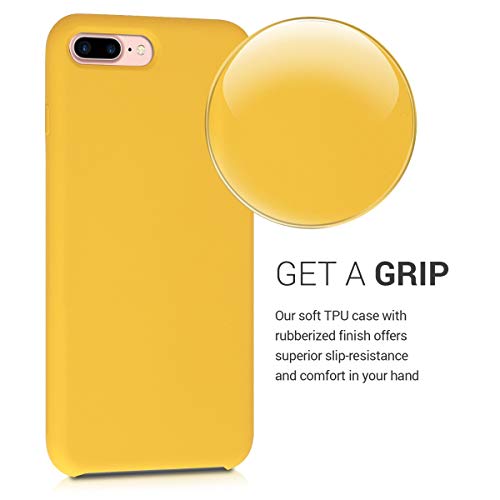 kwmobile Funda Compatible con Apple iPhone 7 Plus / 8 Plus - Carcasa de TPU para móvil - Cover Trasero en Amarillo Miel